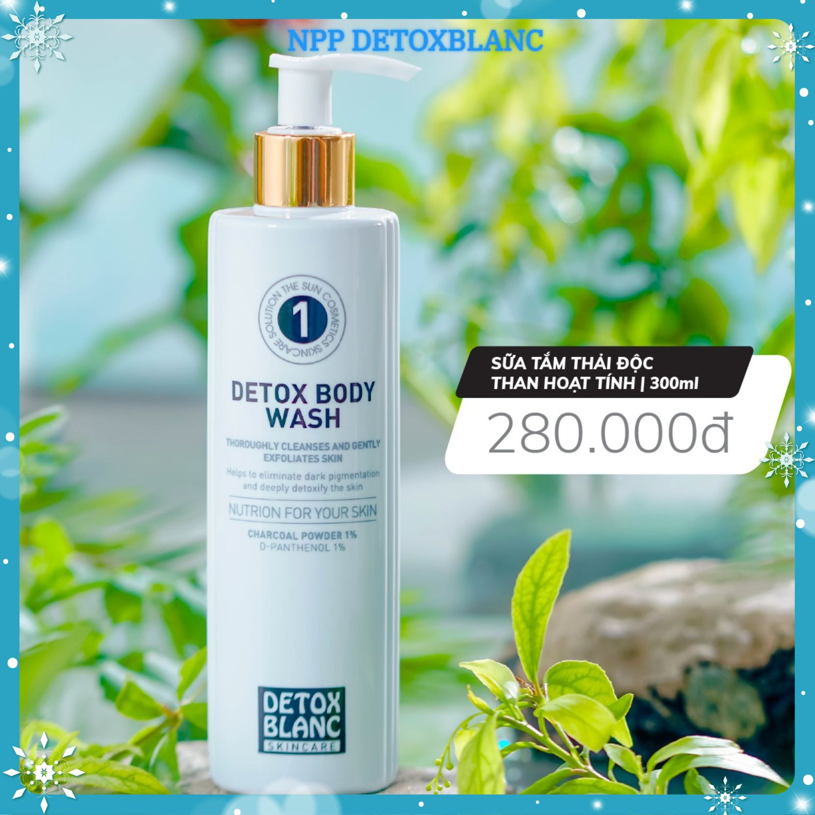 Tắm trắng thải độc body than hoạt tính detoxblanc