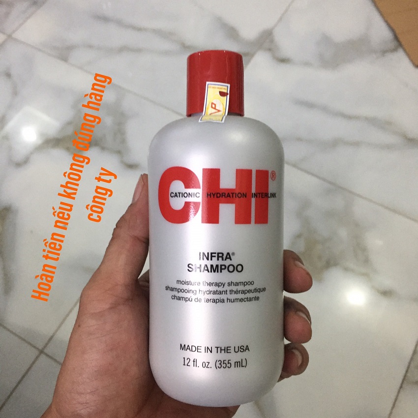 Dầu gội CHI Infra Moisture Therapy shampoo siêu mượt cho tóc khô hư tổn Mỹ 355ml