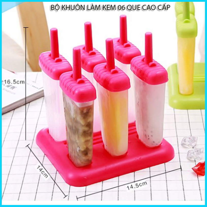 Cách làm kem tại nhà, Bán khuôn làm kem que ở tphcm, TÌM MUA Bộ khuôn làm kem 06 cây bằng nhựa cao cấp - Mẹ thỏa sức sáng tạo, bé cực kỳ thích thú