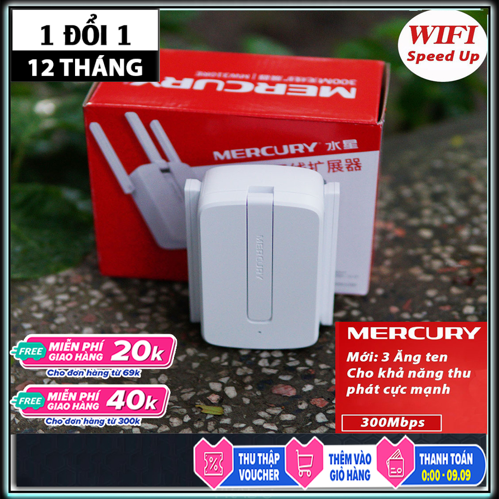 [HCM]Thiết bị kích sóng wifi Mercury bộ kích sóng cục hút sóng wifi cực mạnh thiet bi kich song wifi Mercury 3 ăngten giúp mạng phát xa hơn- genk store