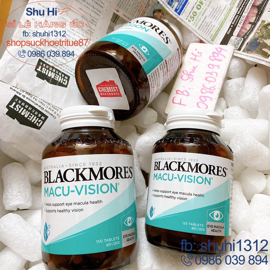 Viên uống bổ mắt, cải thiện mắt cho người cận thị blackmores macu vision 30 viên, 125 viên, 150 viên úc, giúp sáng mắt