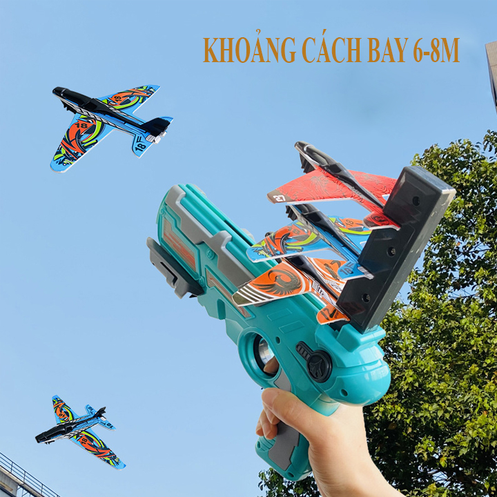 Su'ng Bắn Máy Bay Air Battle Cho Bé ( Kèm 4 Máy Bay ), Đồ Chơi Phóng Máy Bay Lượn Mô Hình Trẻ Em - RẺ VÔ ĐỐI