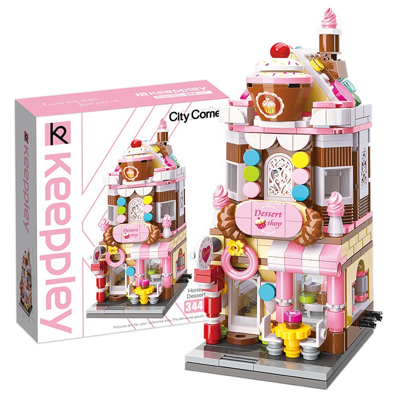 Lego sáng tạo Đồ chơi lắp ráp Cửa hàng bánh ngọt Qman C0101 tặng kèm đèn lồng trung thu