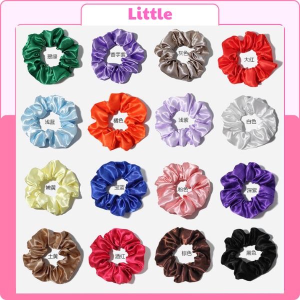 Dây Buộc Tóc Trơn Scrunchies, Dây Cột Tóc Trơn Nhiều Màu Phong Cách Hàn Quốc