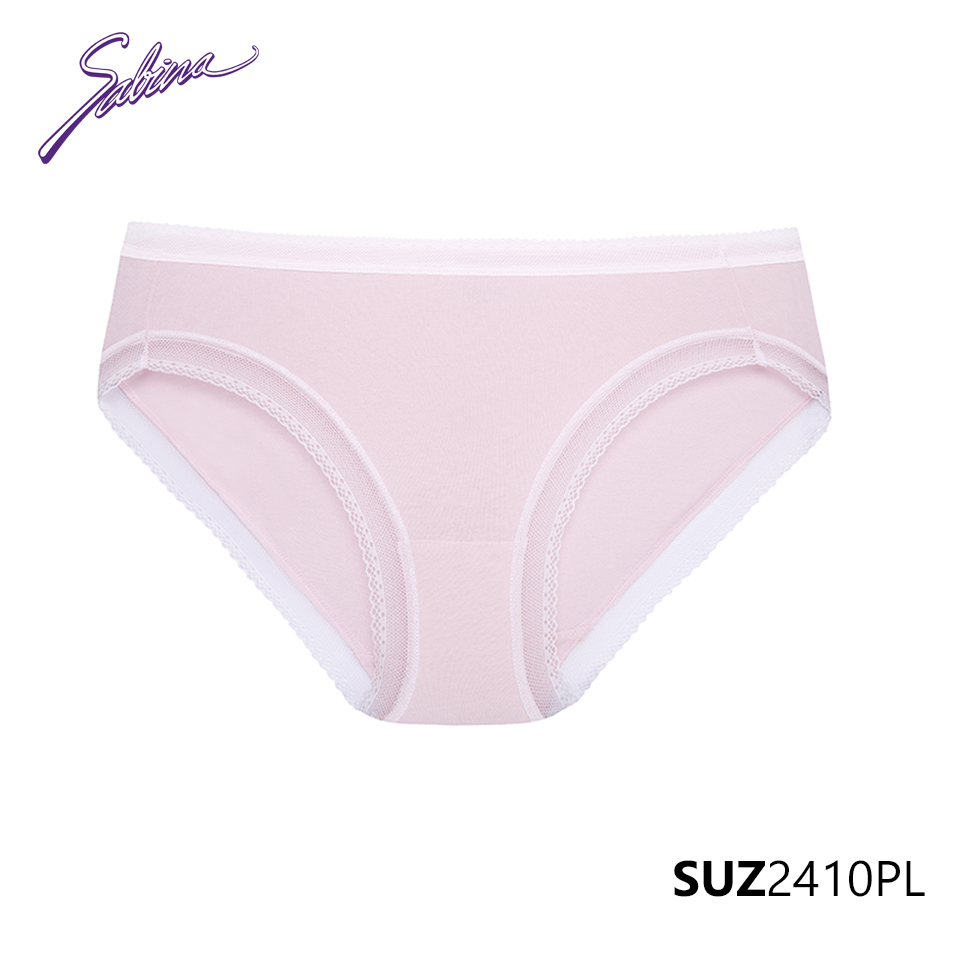 [MEGA 5.6-10.6 GIẢM GIÁ 75%+VOUCHER 8%+BONUS 15%] Quần Lót Lưng Vừa Cạp Cao Vừa Màu Trơn Viền Ren Panty Zone By Sabina SUZ2410