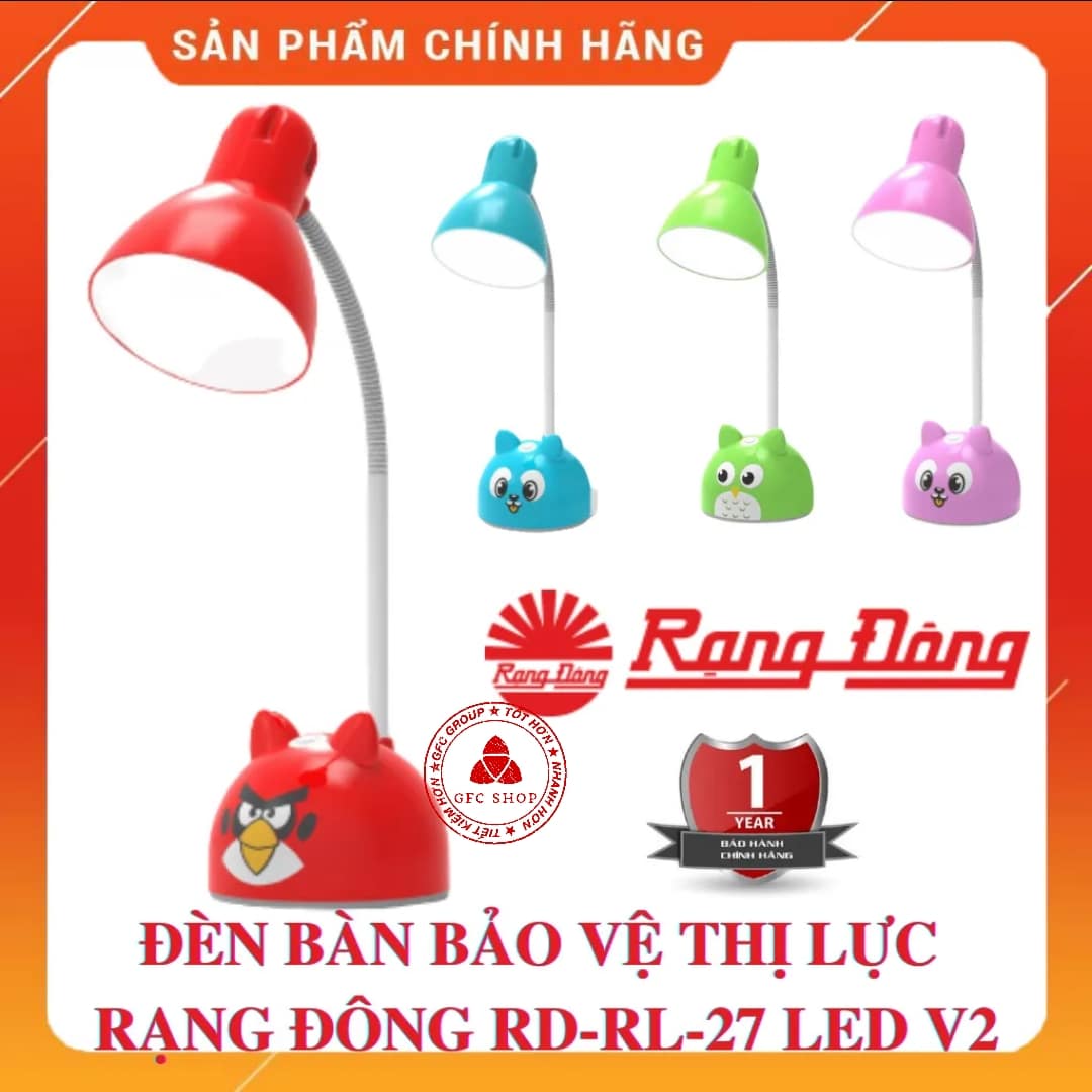 Đèn bàn bảo vệ thị lực rạng đông rd-rl-27 led v2 5w - ánh sáng vàng / trắng