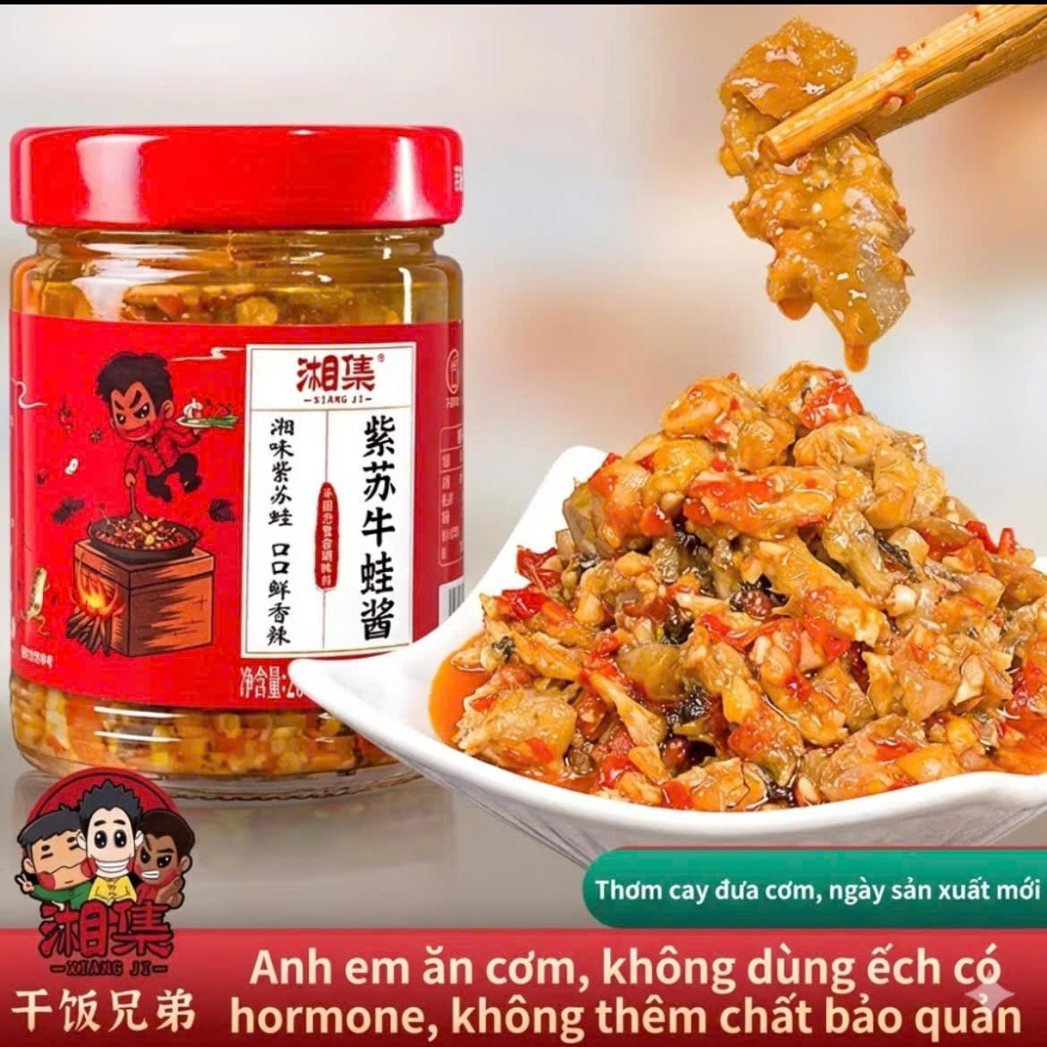 Ếch Chưng Ớt Tía Tô Hồ Nam 238g - Thịt Ếch Dai Ngọt, Cay Nồng Đưa Cơm Không Tanh, Món Nhậu/Ăn Cơm Luka Food