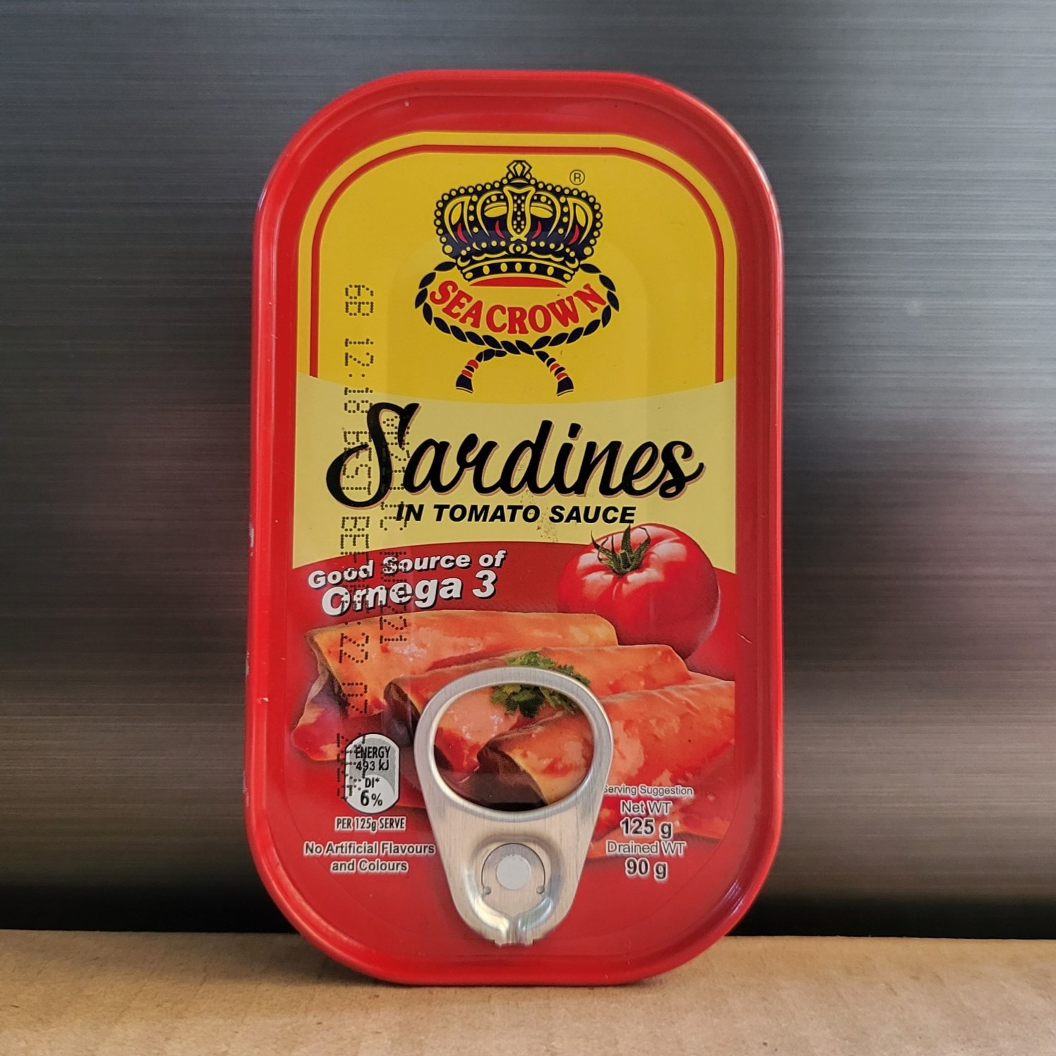 SEA CROWN - Hộp  ĐỎ 125g - CÁ TRÍCH SỐT CÀ Sardines in tomato sauce HALAL