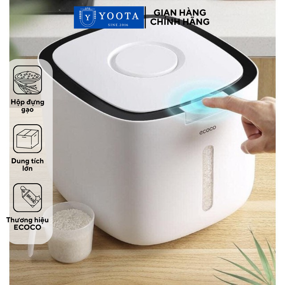 Thùng đựng gạo thông minh ecoco chống ẩm thùng đựng đồ khô, các loại hạt loại 5kg, 10kg oenon