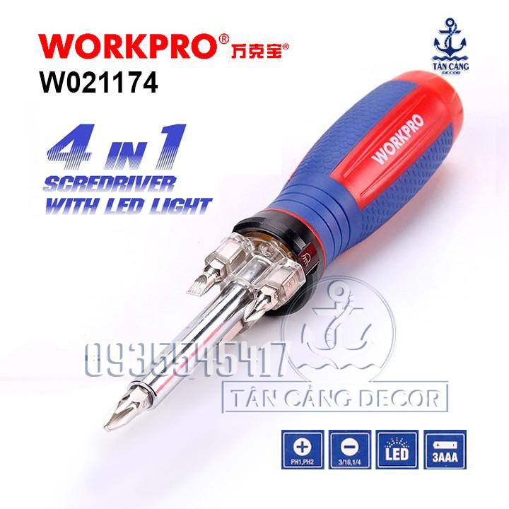 Combo tuốc vít đèn led Workpro W021174