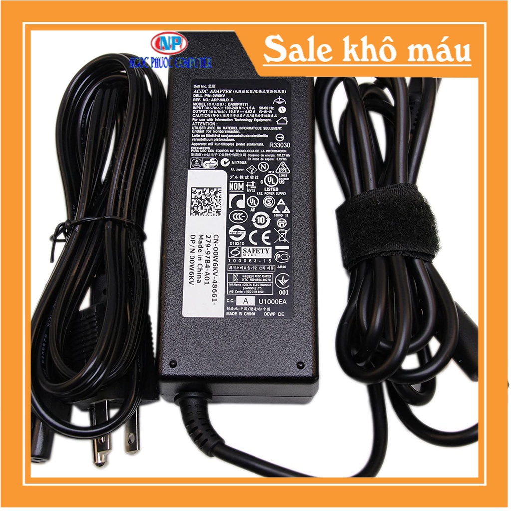 Sạc zin laptop dell 19.5v 4.62a chân kim to cho e6400 e6410 e6420 e6430 e6440 e6510 e6520 e6530 e6540 e7240 e7250