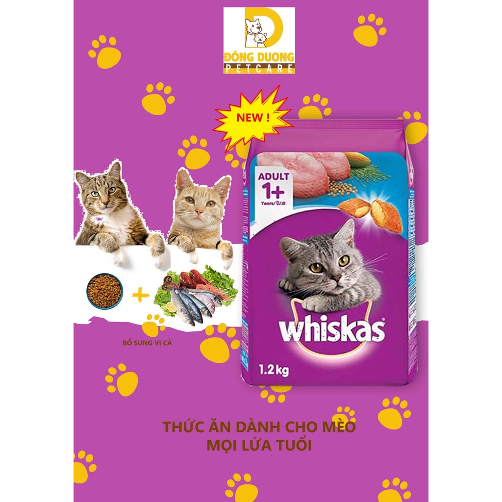 Combo 5 gói thức ăn Pedigre Whiskas mèo lớn hương cá thu gói 400g - Combo 3 gói thức ăn Pedigre Whiskas mèo lớn hương cá thu gói 1.2kg