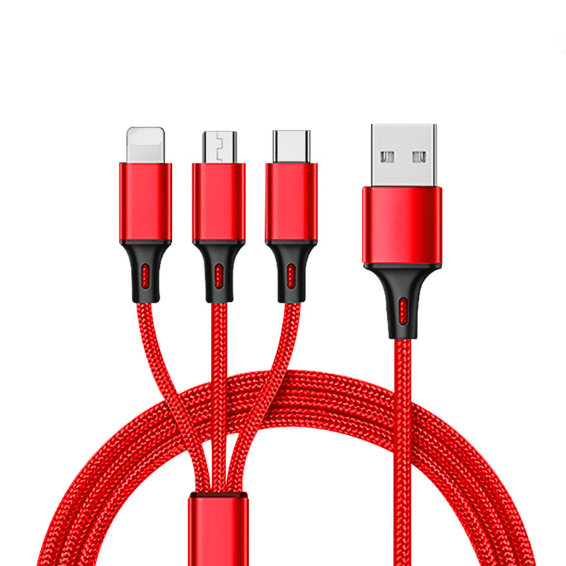 [Sản Phẩm Bán Lấy Tương Tác] Cáp Sạc Nhanh 3 Đầu | Dây Dù Đa Năng Siêu Bền | 3 Đầu Lightning - Type C - Micro USB | Bảo Hành 12 Tháng Tại Công Nghệ Số Thủ Đô