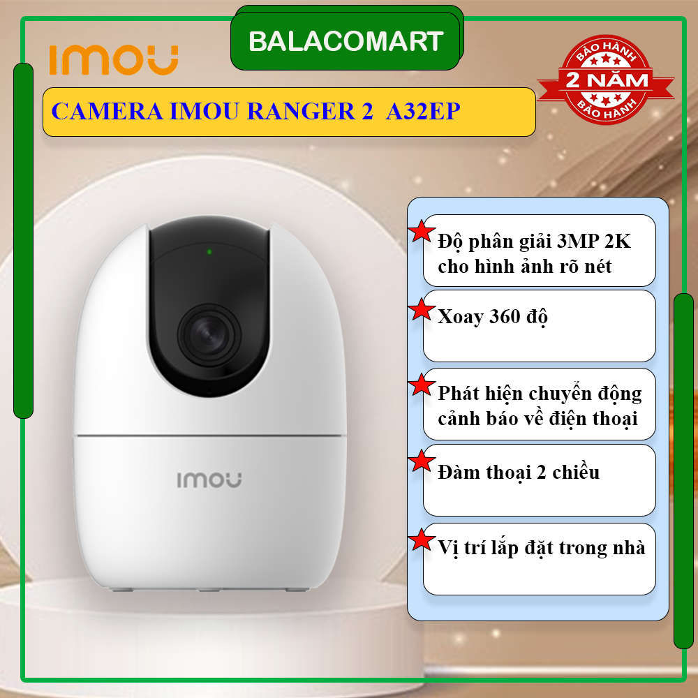 Camera wifi Imou A32EP Ranger 2 3MP hàng chính hãng