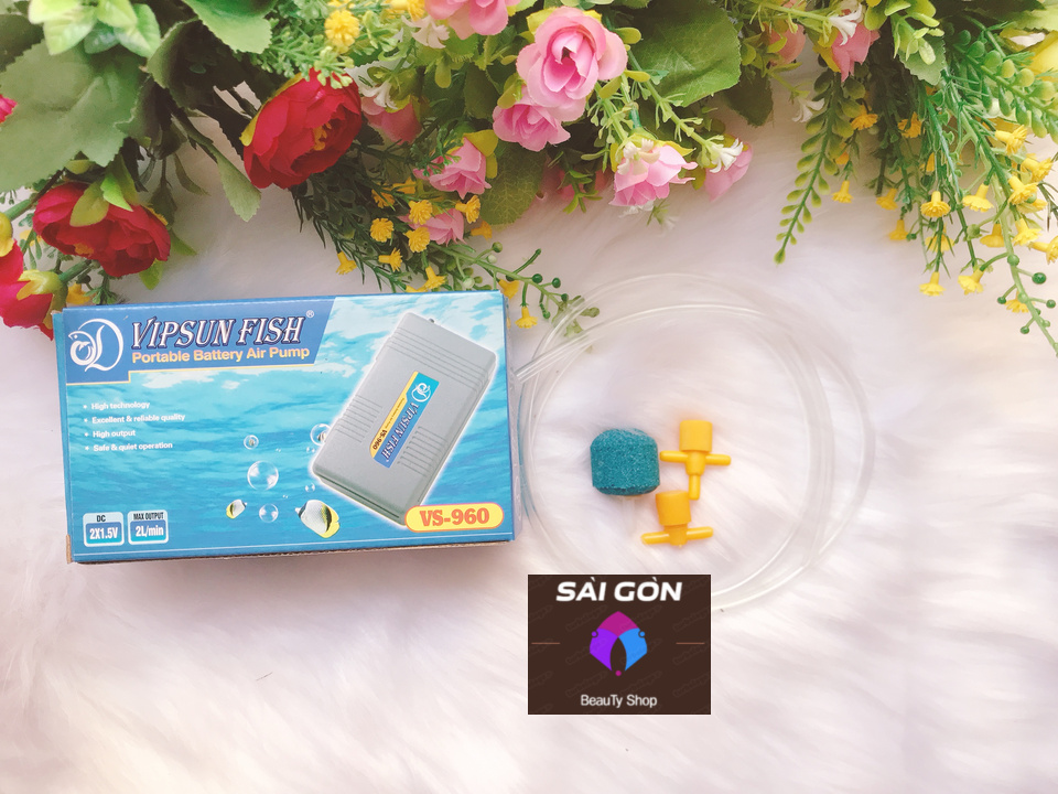 [1 Cái] Máy Sủi Oxi Pin VS-960, Cho Hồ Cá Cảnh, Chưa Có Pin