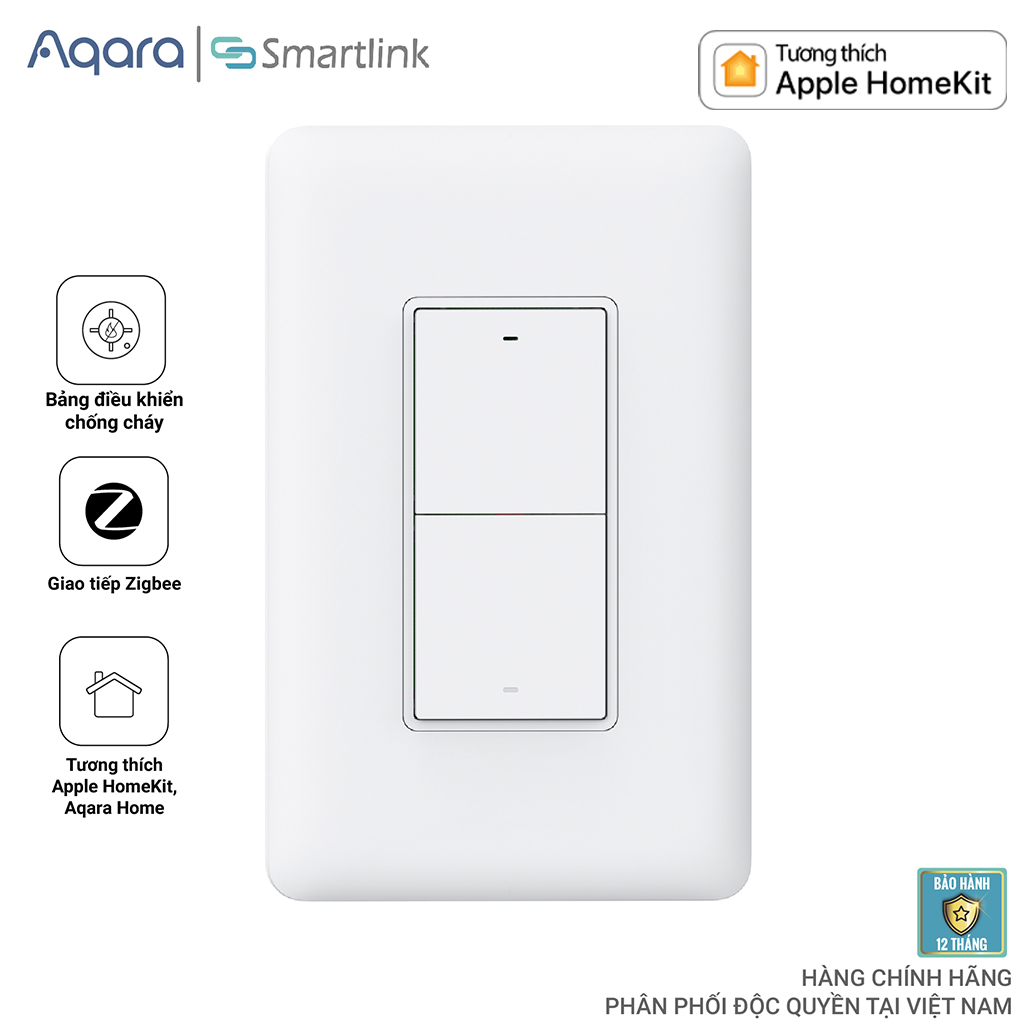 Công Tắc Gắn Tường Thông Minh Aqara Smart Wall Switch Chuẩn Mỹ - Phân Phối Chính Hãng - Bảo Hành 12 Tháng