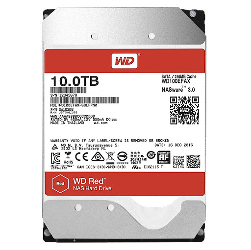 Ổ Cứng HDD NAS WD Red 10TB/256MB/5400/3.5 - WD100EFAX