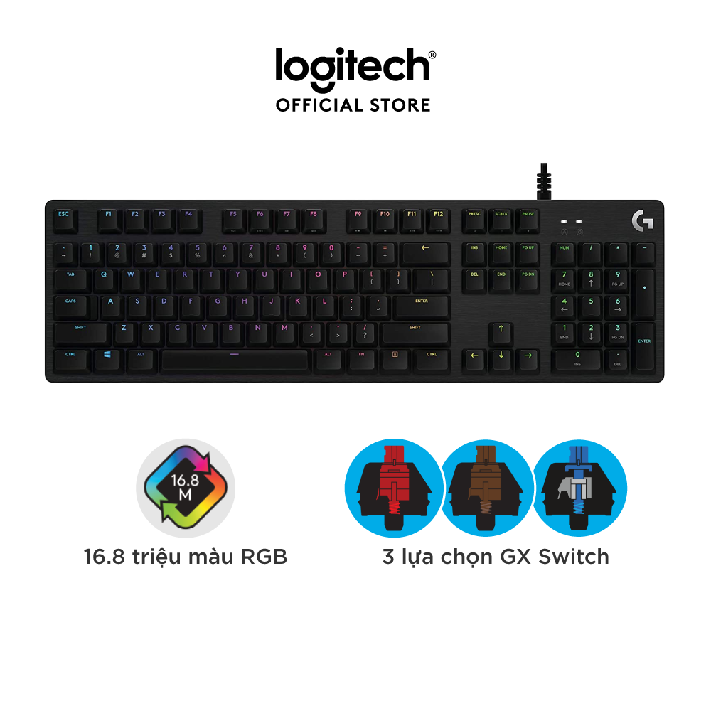 Bàn phím chuyên Game Switch Cơ RGB Logitech G512 Switch GX
