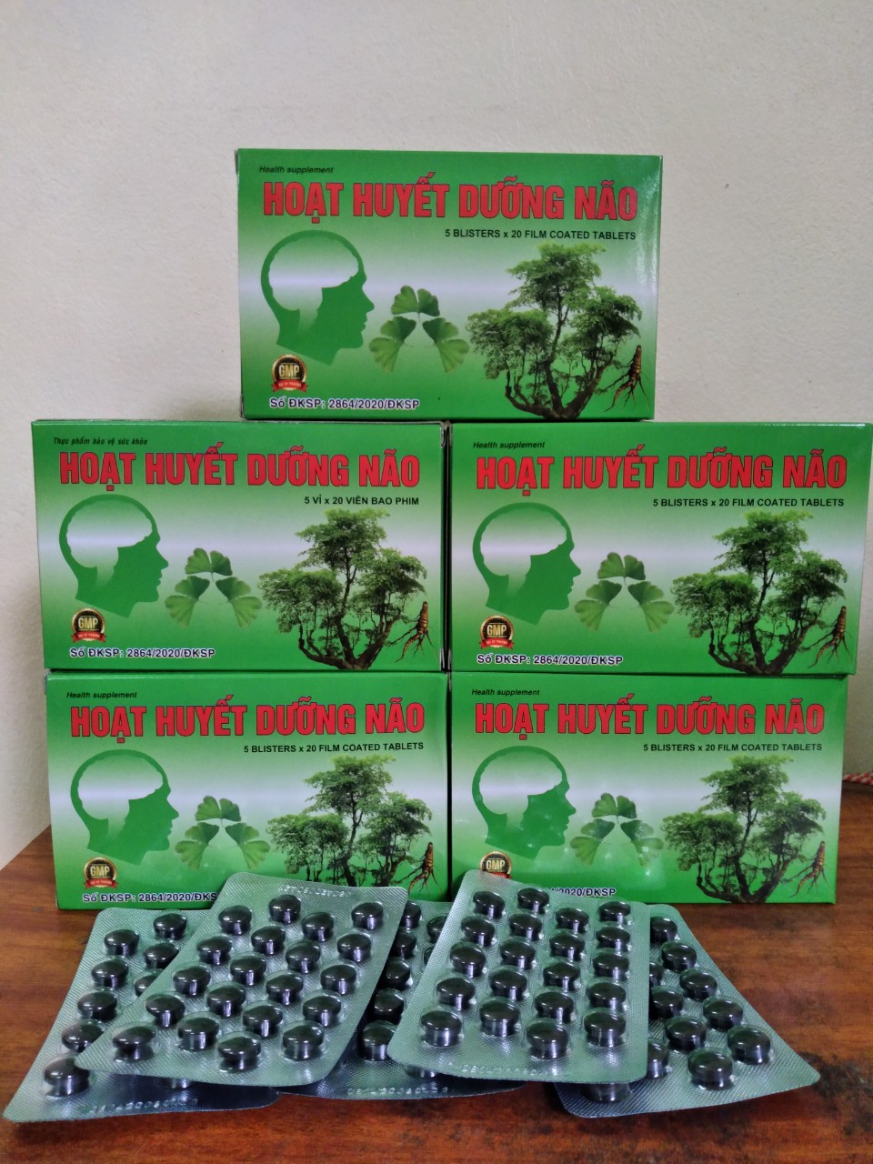 Combo 5 hộp Hoạt Huyết Dưỡng Não Đại Uy hộp 100 viên nén Giúp hoạt huyết, hỗ trợ điều trị thiểu năng tuần hoàn não, suy giảm trí nhớ, hoa mắt chóng mặt.