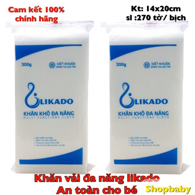 KHĂN VẢI KHÔ ĐA NĂNG LIKADO - LOẠI 300G (270 TỜ) - 400G(300 TỜ)