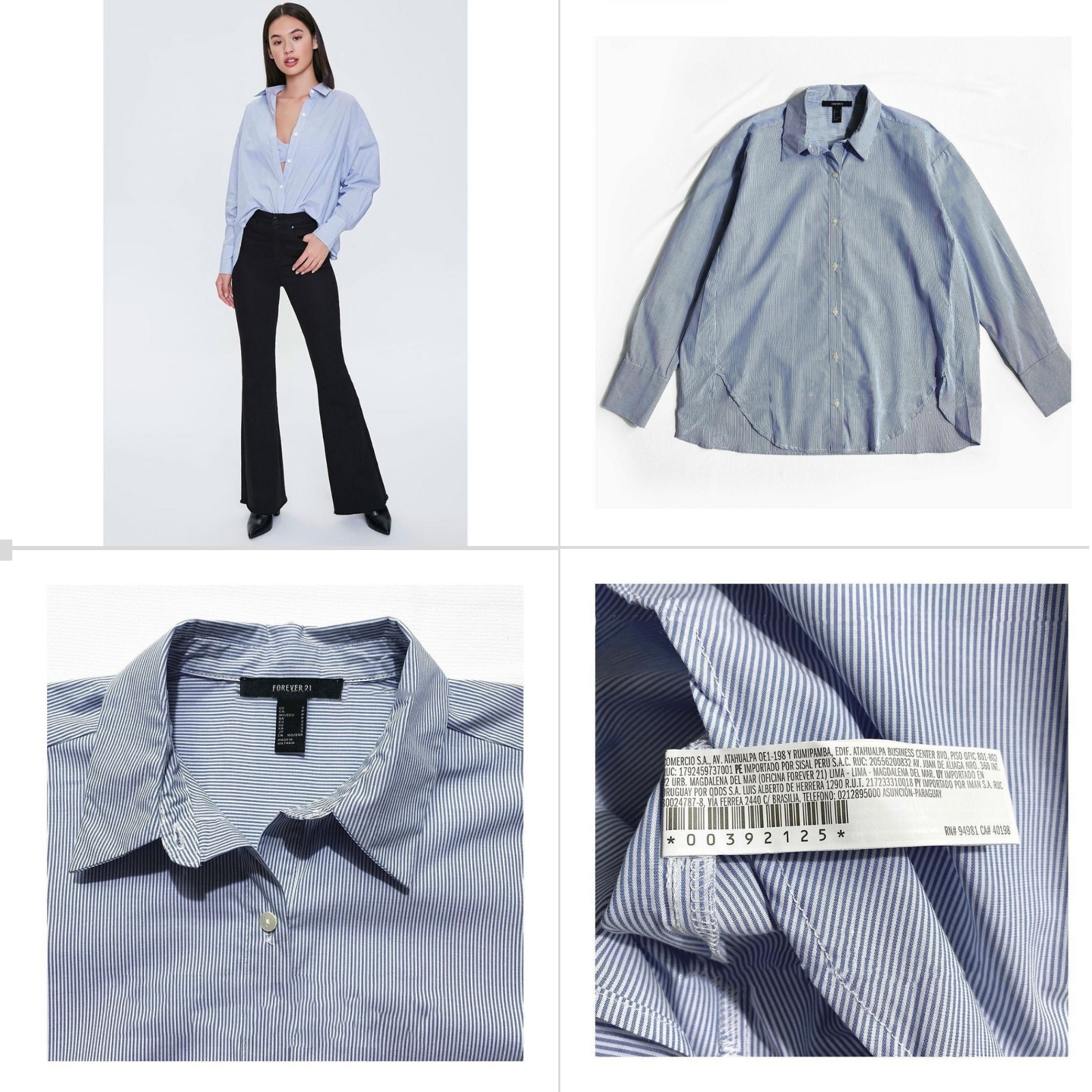 Áo sơ mi oversize nữ hãng F21 / chất kate mềm mỏng mát / đứng form / 1 màu như hình