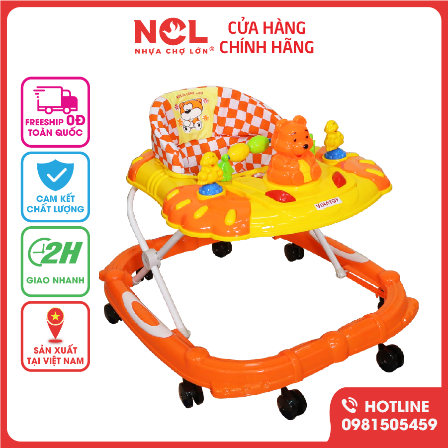 Xe Tập Đi Nhựa Chợ Lớn L4 Gấu Pooh (Có nhạc) Dành Cho Bé Từ 6 - 12 Tháng - M1531B-XTĐ