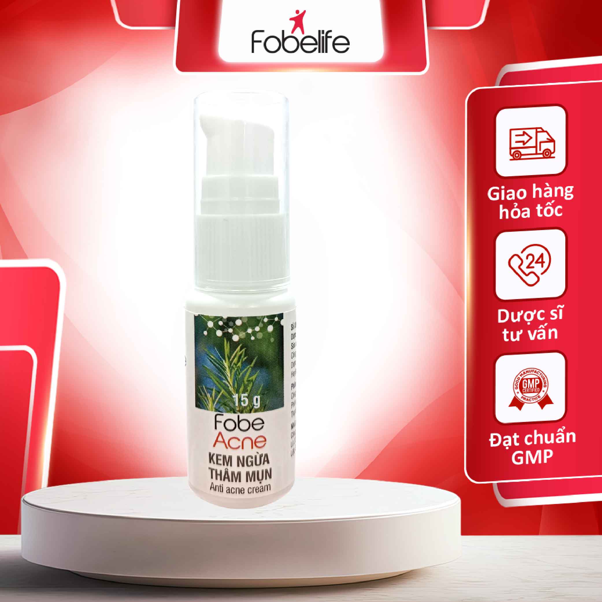 Kem giảm thâm do mụn làm mờ thâm mụn vết rạn da fobe acne - chai 15g