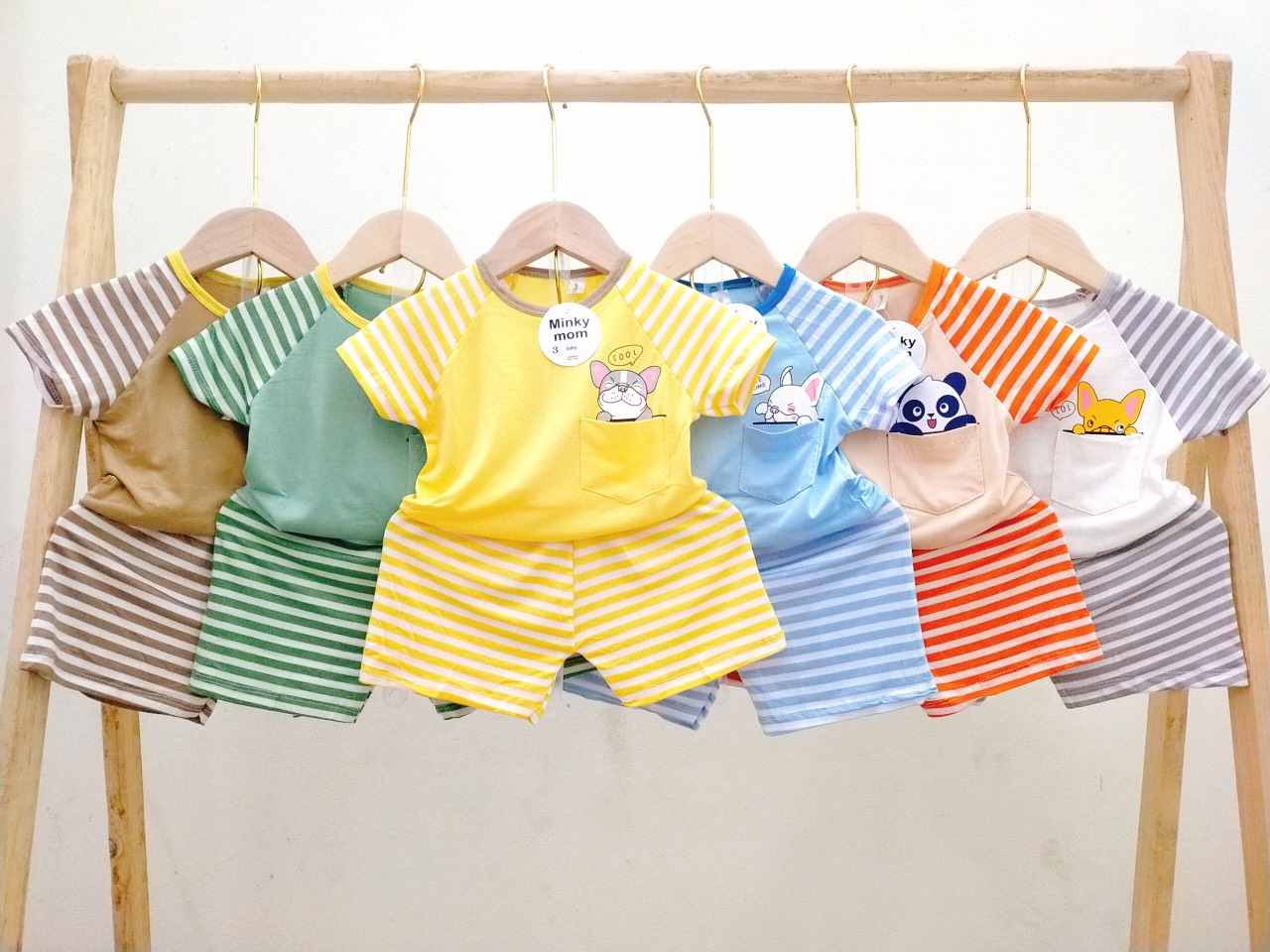 SizeBộ Cộc Tay Cho Bé Bộ Minky Mom Thun Lạnh túi thật