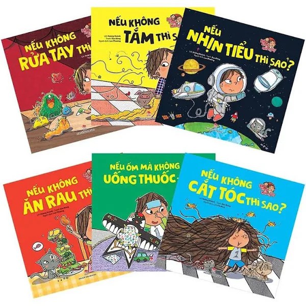 Sách - Combo Bé Khỏe Mỗi Ngày - Nếu không cắt tóc, rửa tay, uống thuốc, ăn rau, nhịn tiểu, tắm thì sao