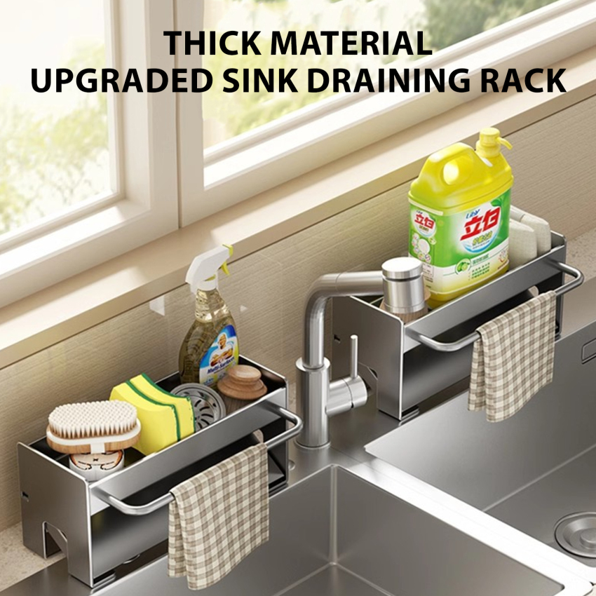  Khay thoát nước nghiêng tiết kiệm không gian cho bồn rửa nhà bếp và giá đỡ lưu trữ trên mặt bàn vòi nước 