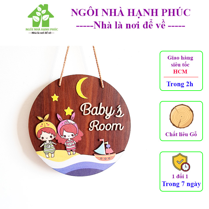 Bảng gỗ treo tường decor trang trí nhà cửa, bảng gỗ treo cửa mẫu BM_193 trang trí phòng cho bé