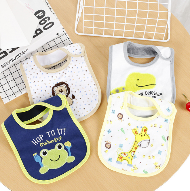 Yếm dán 3 lớp hình thú cho bé trai và bé gái yếm cho bé chất liệu cotton Kích thước 26x19cm