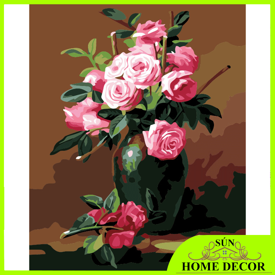 [LOẠI 1 - LƯU Ý có khung, bộ cọ, sơn màu- NHIỀU MẪU] Tranh Sơn Dầu Kỹ Thuật Số Tự Làm Tranh Hoa Phong Cảnh Thiên Nhiên Để Trang Trí Nhà Cửa, tranh sơn màu tự tô