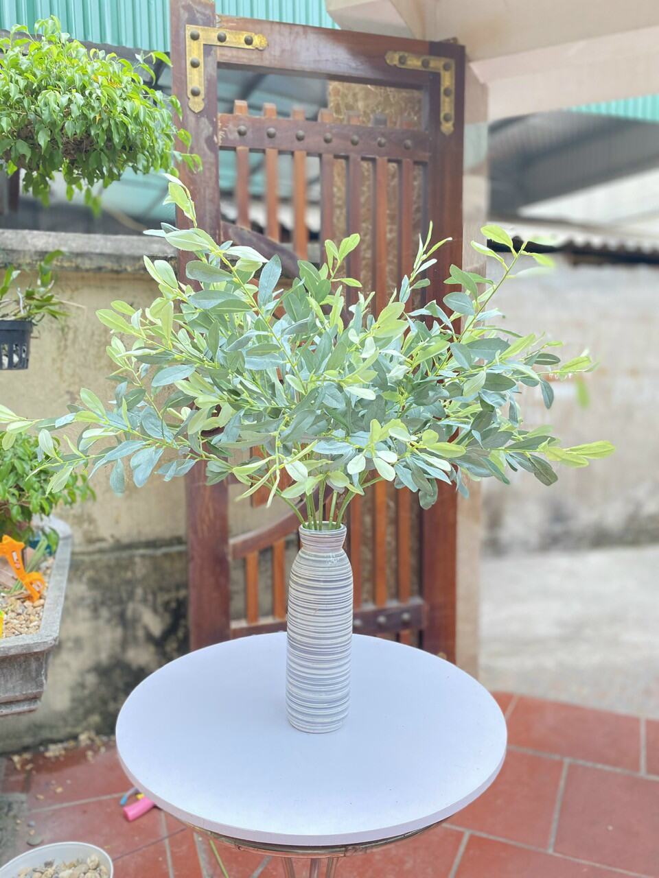 Cành Lá Giả trang trí - Cành lá oliu 10 nhánh