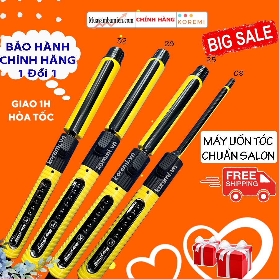 Máy uốn tóc xoăn lọn hàn quốc chuẩn salon tóc, uốn xoăn lọn cảm ứng phủ gốm cao cấp Ceramic bảo vệ tóc - KOREMI VIỆT NAM