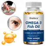 Dầu cá Daitea Triple Strength Omega 3 | 3600 mg EPA và DHA | Hơn 2100 mg axit béo Omega 3 | 1300 mg EPA + 860 mg DHA | Axit béo thiết yếu tối ưu | Viên nang mềm bổ sung cao cấp, không gây tiêu chảy