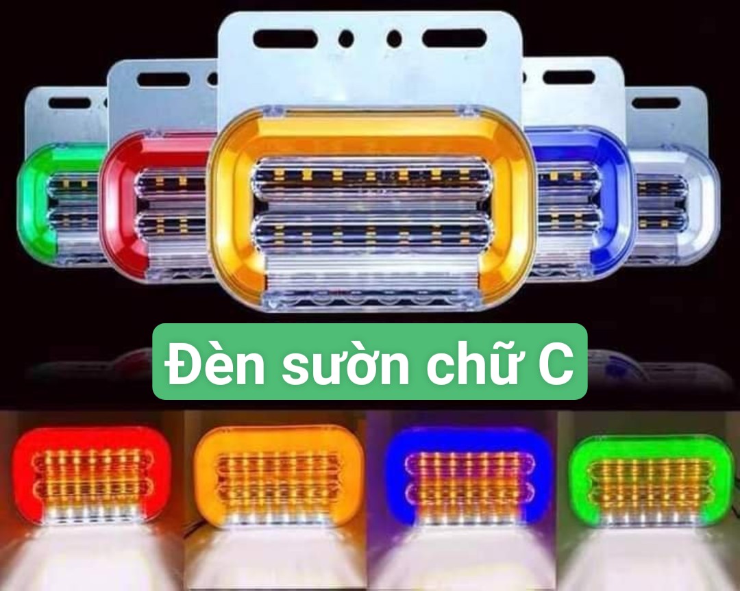 đèn sườn xe tải chữ c ( đèn hông ) 24v