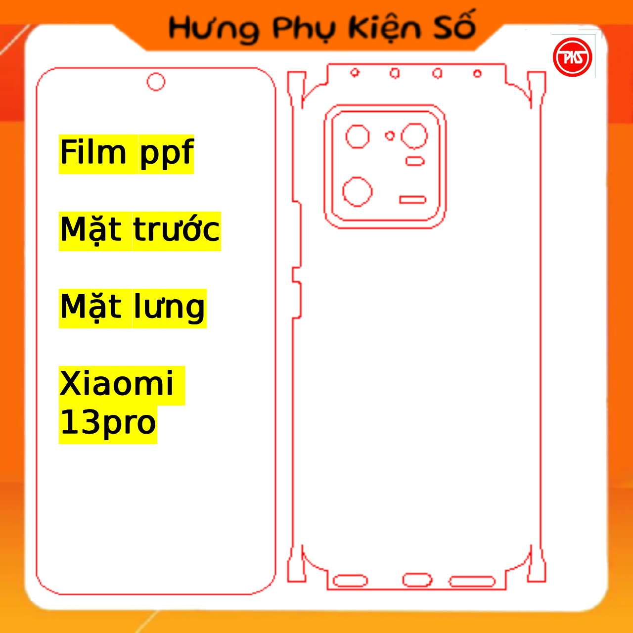Dán Film PPF 4 lớp Xiaomi 13pro có mặt trước và mặt lưng