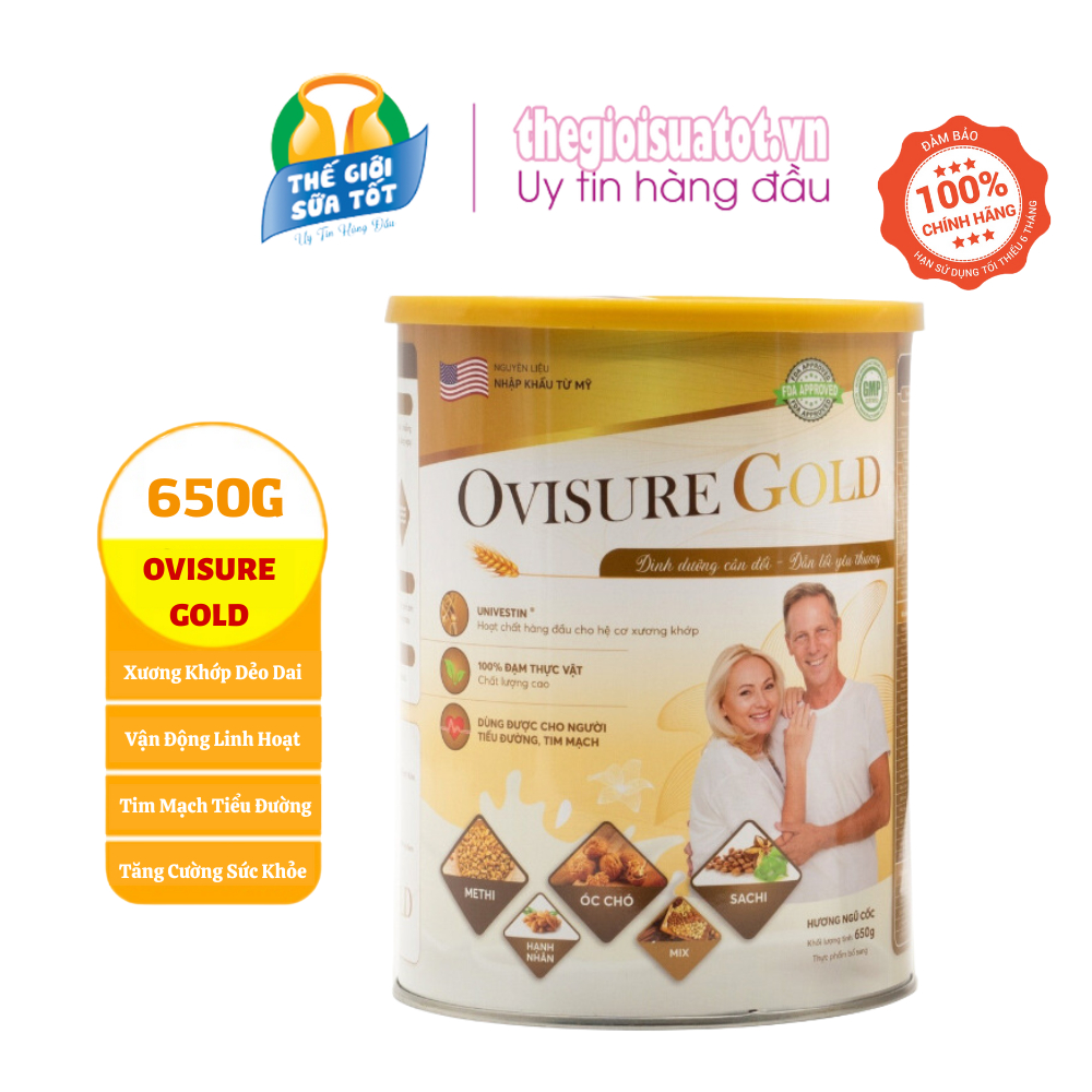 Sữa Hạt Xương Khớp Ovisure Gold 650g Sữa Hạt Thuần Chay Bổ Sung Canxi Dinh Dưỡng Giúp Xương Khớp Dẻo