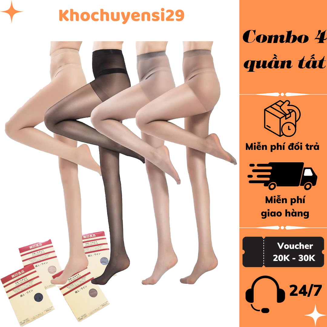 Combo 4 quần tất xuất nhật hàng chuẩn siêu dai mặc trong váy chống xước