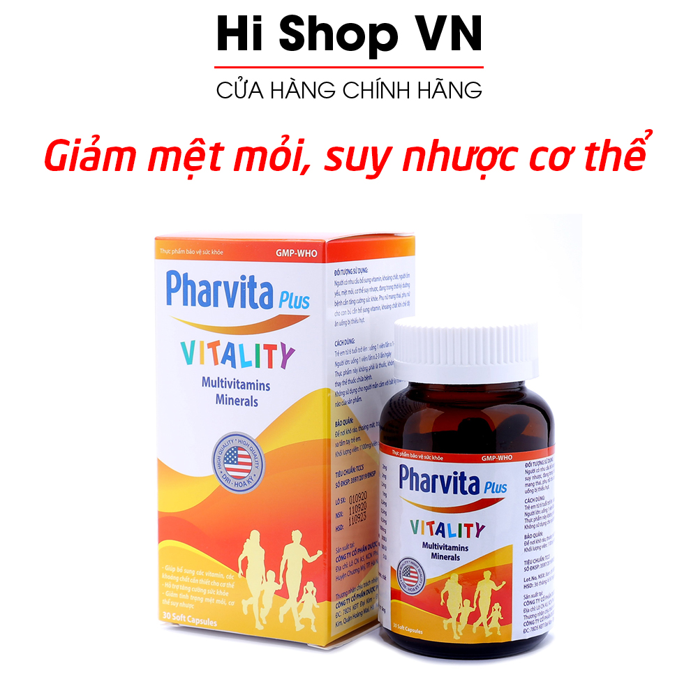 Vitamin tổng hợp Pharvita Plus bồi bổ cơ thể, tăng cường sức đề kháng