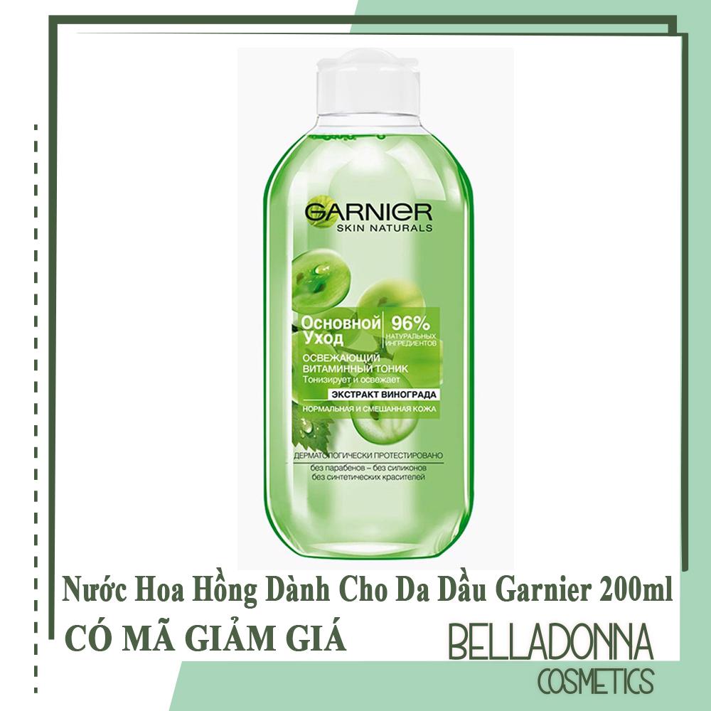 [HCM]Nước Hoa Hồng Chiết Xuất Hạt Nho Dành Cho Da Thường Và Hỗn Hợp Thiên Dầu Garnier Vegan 200ml
