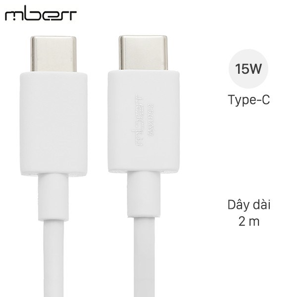 Cáp type c - type c 2m mbest smxu75 trắng