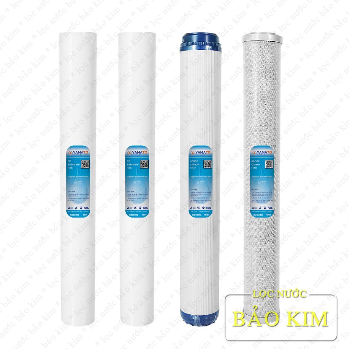 Bộ sản phẩm 4 lõi lọc nước 20 inch số 123