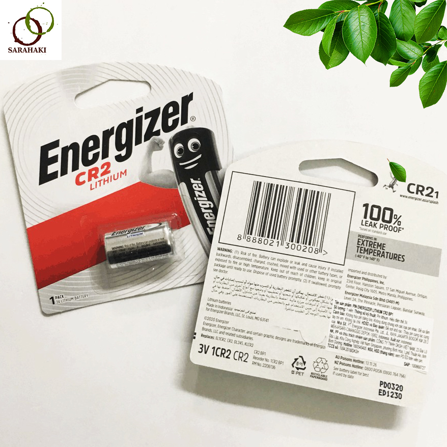 Combo 2 vỉ pin máy ảnh CR2 Energizer Lithium 3V