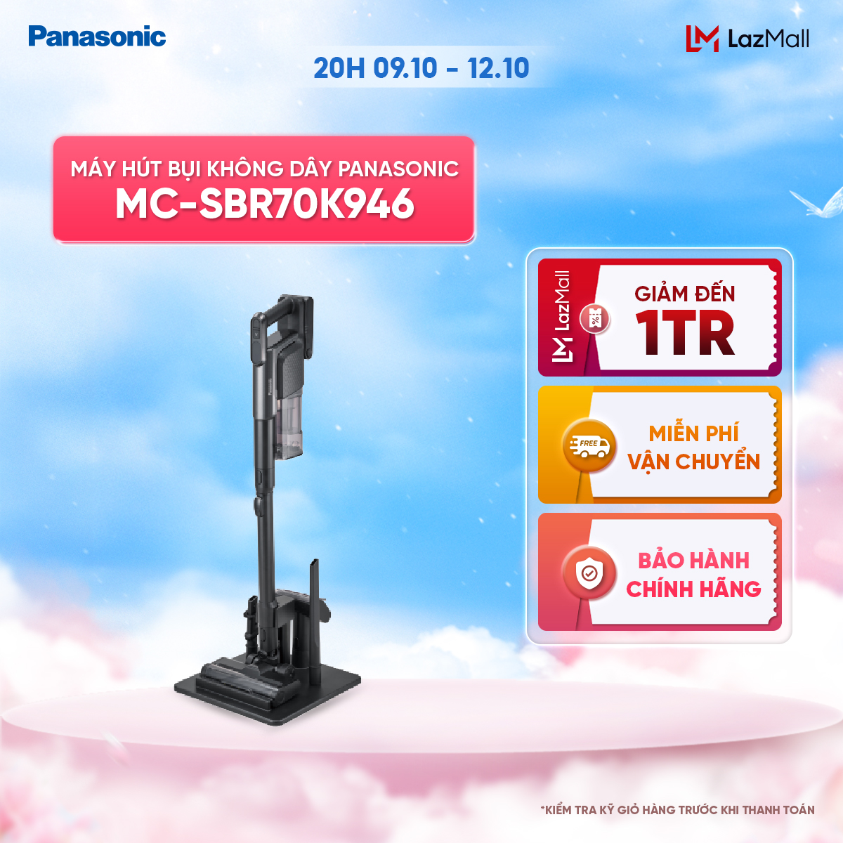 Máy hút bụi không dây Panasonic MC-SBR70K946 - 135W - Hàng chính hãng