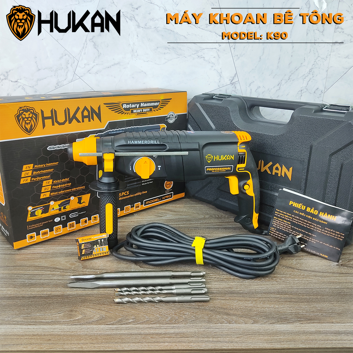 Máy Khoan Bê Tông Điện Cầm Tay HUKAN K90 Công Suất 1020w 3 Chức Năng