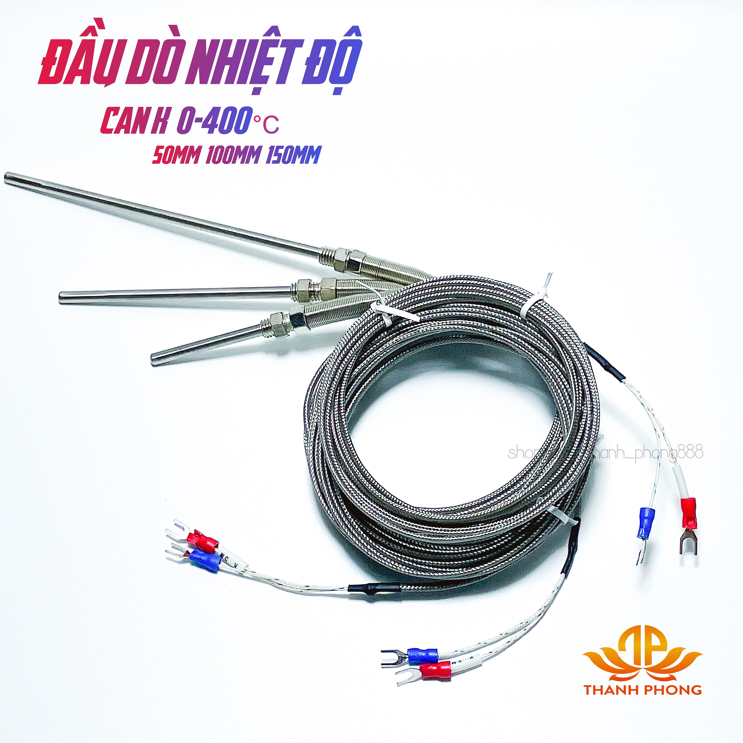 ĐẦU DÒ NHIỆT ĐỘ , CAN K , DÂY CẢM BIẾN 5cm 10cm 15cm Đủ Kích Thước
