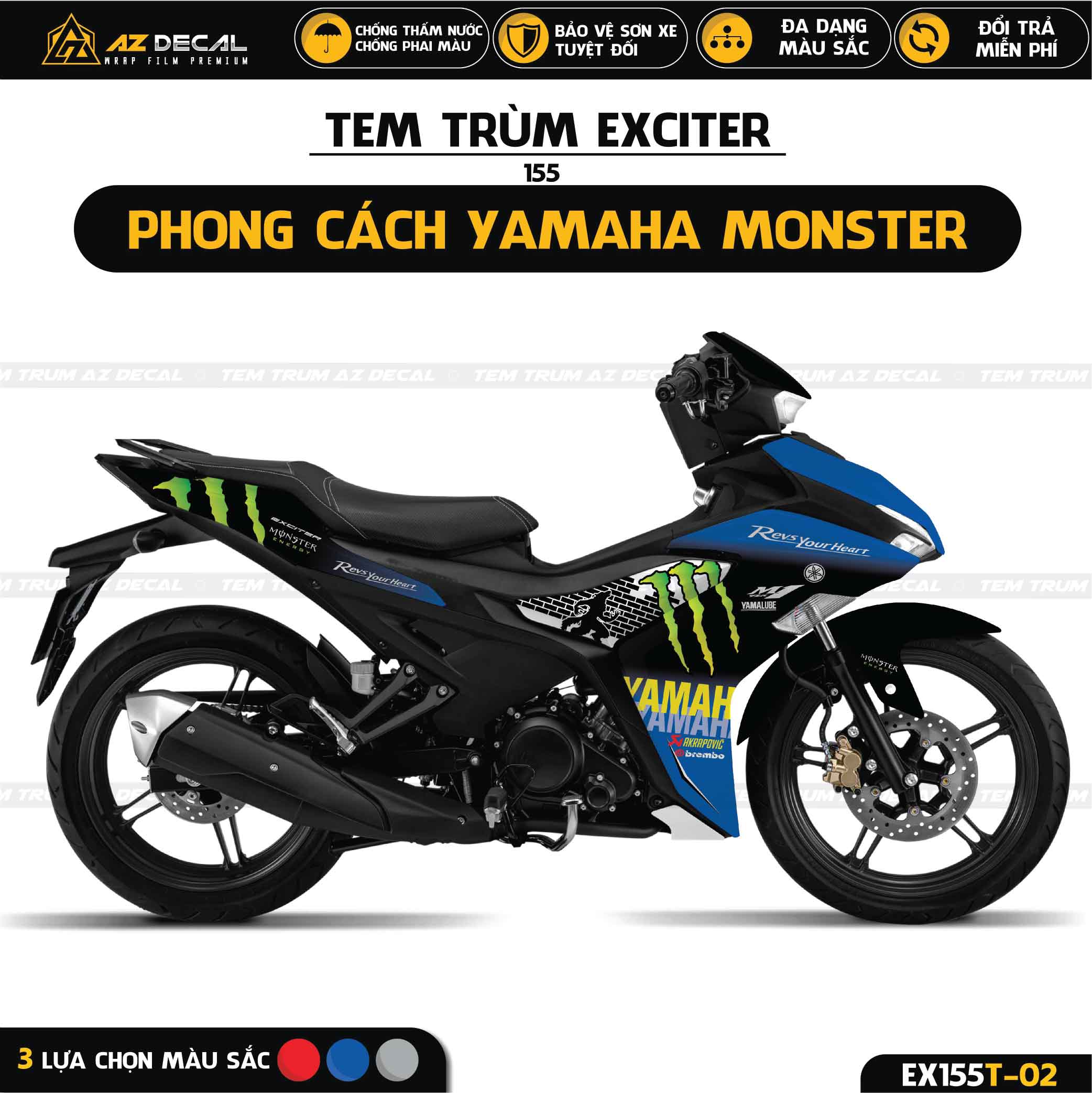 Tem Trùm Exciter 155 Phong Cách Yamaha Monster EX155T