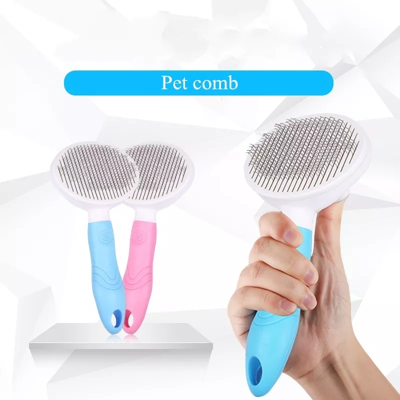 Lược chải lông cho chó mèo có nút bấm có 2 loại lông ngắn và lông dài  loại tốt - chăm sóc thú cưng - LượcChảiLôngNútBấm  -PhụKiệnThúCưng